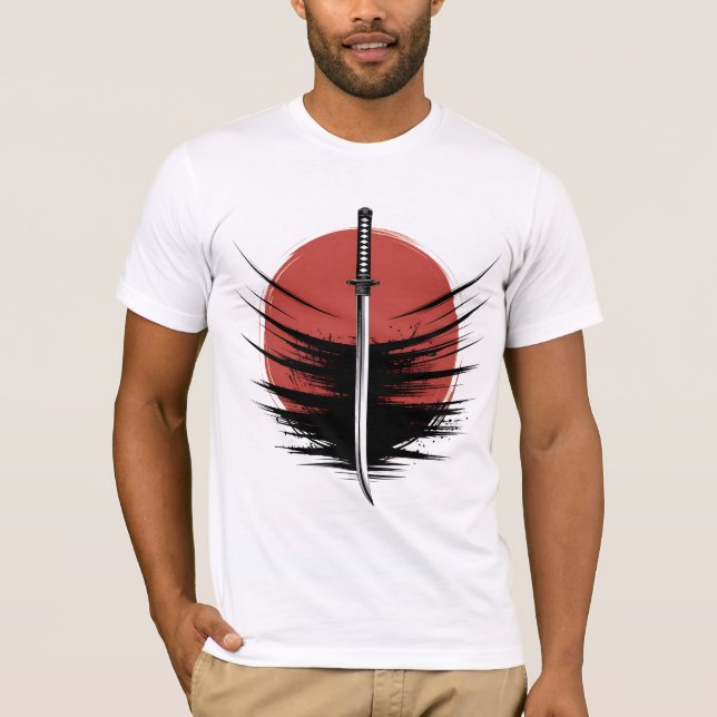 Camiseta de espada Katana | Sol naciente japonés,  (Anverso)