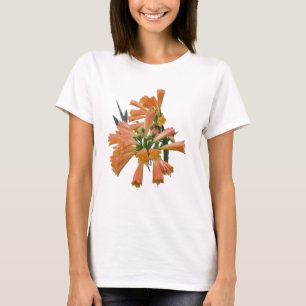 Camiseta de espagueti de flor tropical naranja