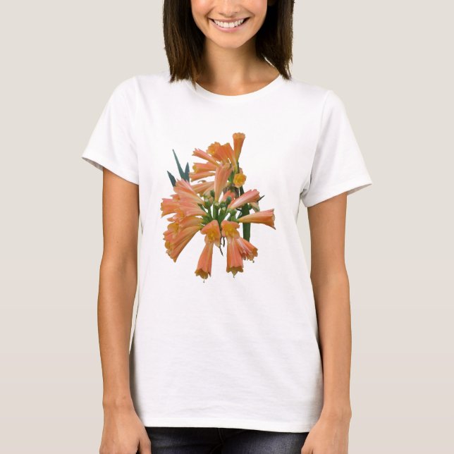 Camiseta de espagueti de flor tropical naranja (Anverso)