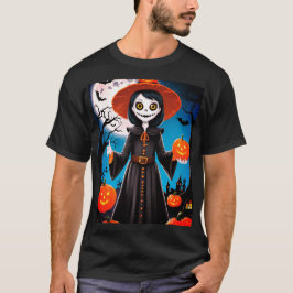 Camiseta de espantapájaros y calabaza de Halloween