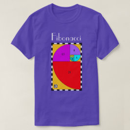 Camiseta de espiral de Fibonacci colorida