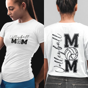 Camiseta de Espiritú de Mamá de Voleibol Delante y
