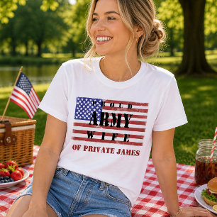 Camiseta de Esposa Orgullosa del Ejército Camiseta