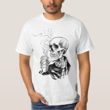 camiseta de esqueleto de café