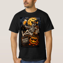 Camiseta de Esqueleto de Cerveza de Halloween – Tr