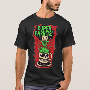 Camiseta de esqueleto de cráneo de taza espeluznan