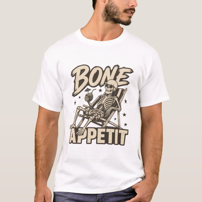 Camiseta de esqueleto de playa Bone Appetit (Anverso)