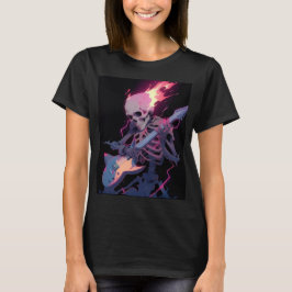 camiseta de esqueleto de roca ardiente de mujer