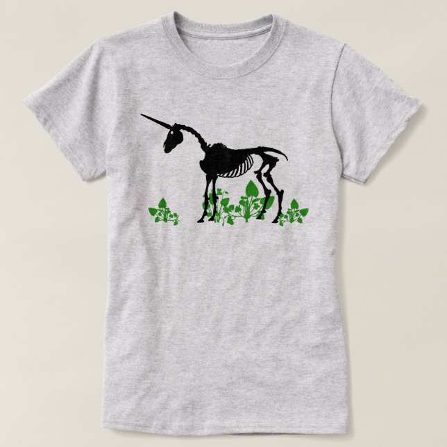 Camiseta De Esqueleto De Unicorn (Diseño del anverso)