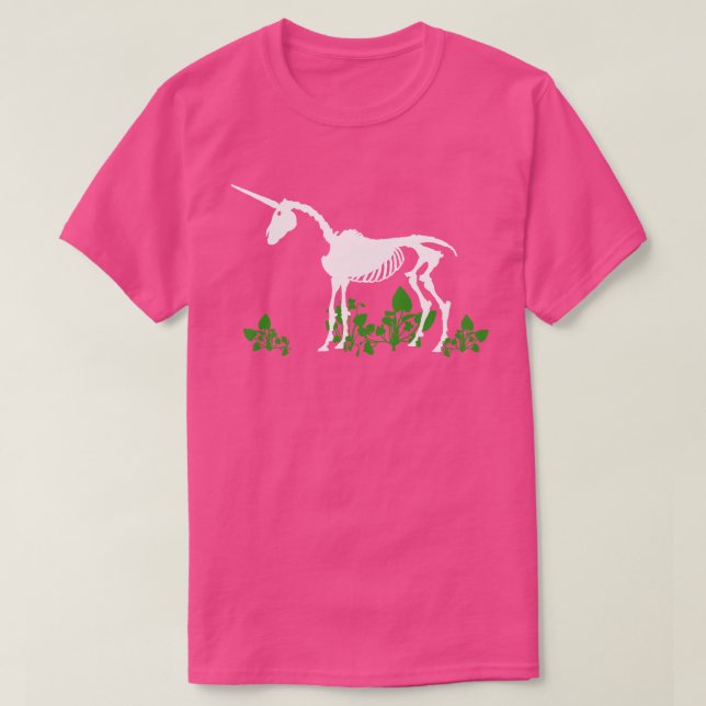 Camiseta De Esqueleto De Unicorn (Diseño del anverso)