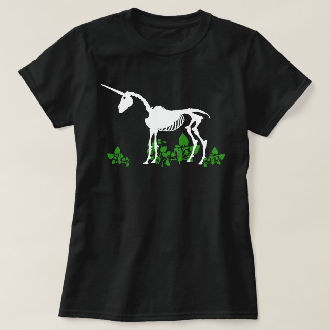 Camiseta De Esqueleto De Unicorn (Diseño del anverso)