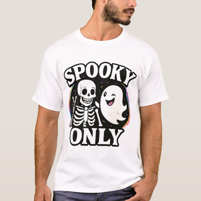Camiseta de esqueleto fantasma divertido espeluzna (Anverso)