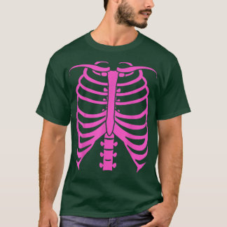 Camiseta de esqueleto rosa caliente