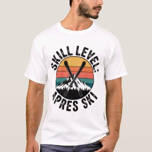 Camiseta de esquí de montaña vintage retro puesta 