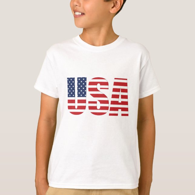Camiseta de Estados Unidos con bandera infantil (Anverso)
