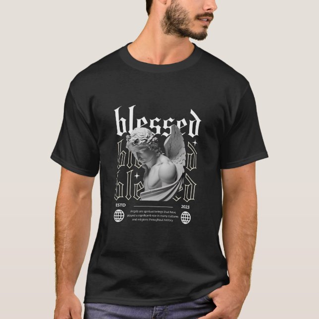 Camiseta de estatua de ángel gótico bendito (Anverso)