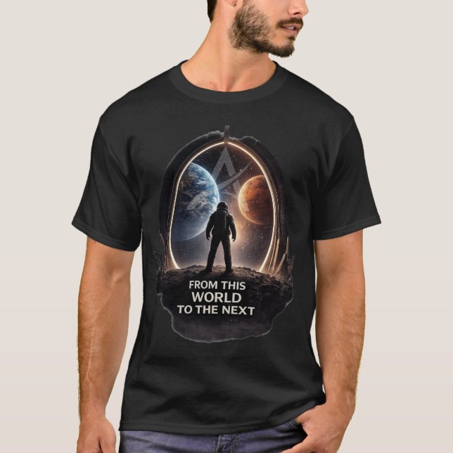Camiseta De este mundo al próximo — Viaje interplanetario (Anverso)