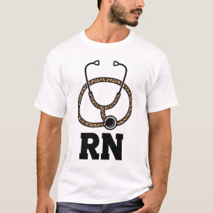 Camiseta de estetoscopio RN leopardo
