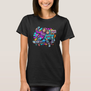 Camiseta de estilo callejero con grafiti de mamá y