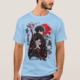 Camiseta de estilo japonés del guerrero samurái de