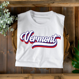 Camiseta de estilo literario blanco y azul vermont