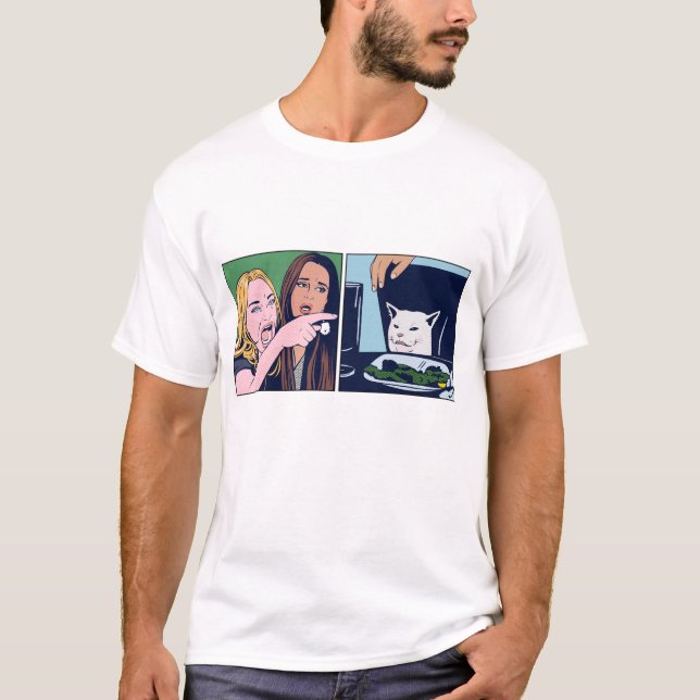 Camiseta de estilo Pop art con meme de mujer regañ (Anverso)