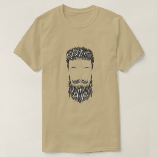 Camiseta de estilo vintage con bigote, barba y cej