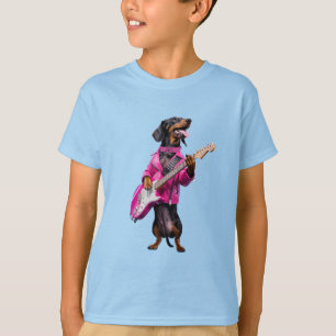 Camiseta de estrella de rock adorable Dachshund