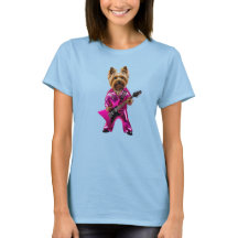 Camiseta de estrella de rock de Yorkie linda