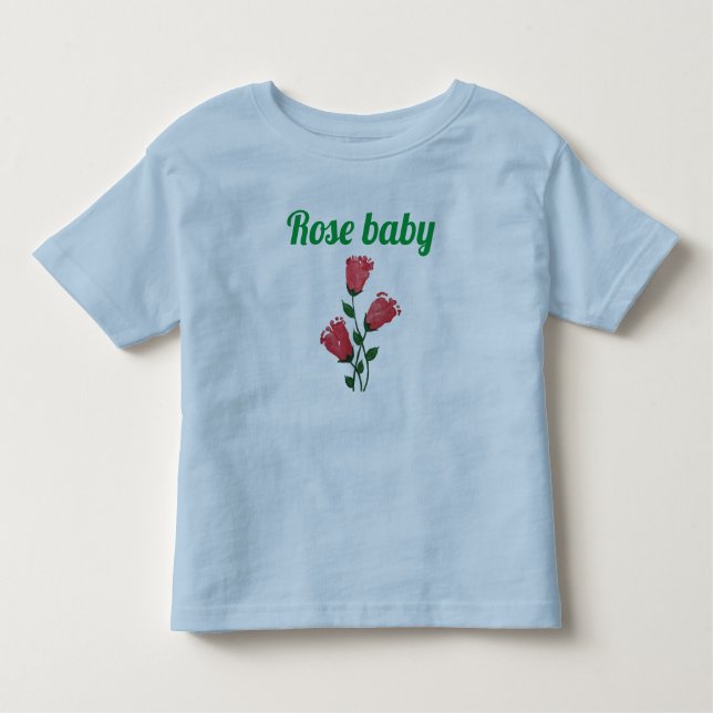 Camiseta de estriba de bebé floral - Diseño único (Anverso)