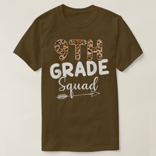 Camiseta de estudiante de 9° grado Squad Leopard T (Diseño del anverso)