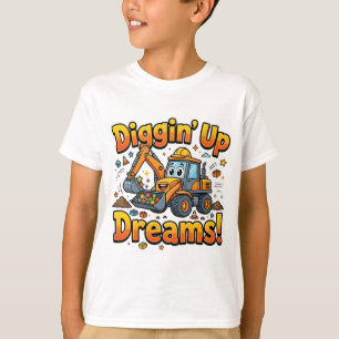 Camiseta de excavadora linda 'Descubriendo sueños'