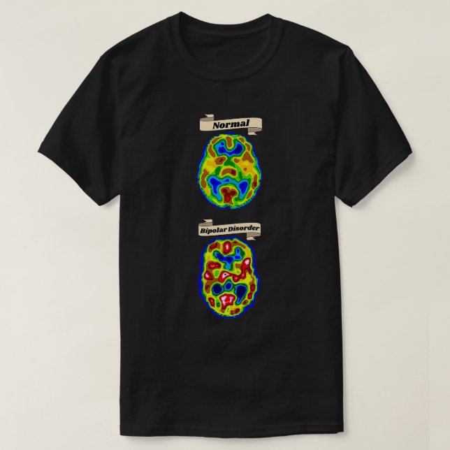 Camiseta de exploración cerebral normal vs bipolar (Diseño del anverso)