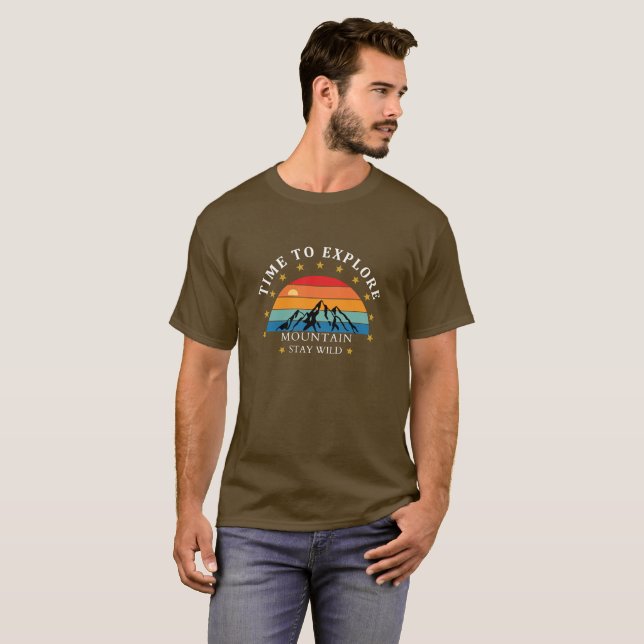 Camiseta de exploración de montaña – Retro Hiking  (Anverso completo)