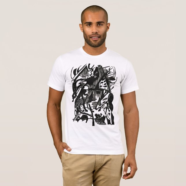 Camiseta de expresión retro B&W de Lobos Renacidos (Anverso completo)