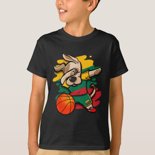Camiseta de fanático de Dabbing Dog Lituania Sketl (Anverso)