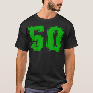 Camiseta de fanático de deportes verde número 50