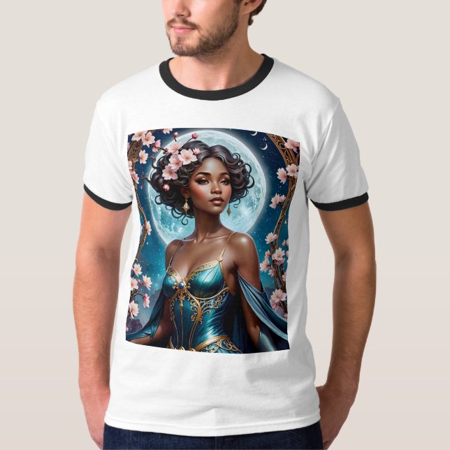 Camiseta de Fantasía con flores de cerezo iluminad (Anverso)