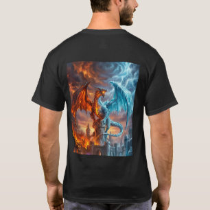 Camiseta de Fantasía de Dragón de Fuego y Hielo Mi