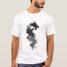 Camiseta de Fantasía de Dragón de Tinta Negra Abst