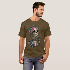 Camiseta de Fantasía Oscura Arte Gótico Esqueleto