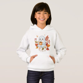 Camiseta de Fantasma Adorable Bebiendo Café - Vib