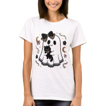 camiseta de fantasma coquette elegante