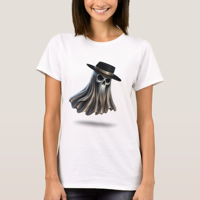 Camiseta de Fantasma de Vaquero Oscuro  (Anverso)