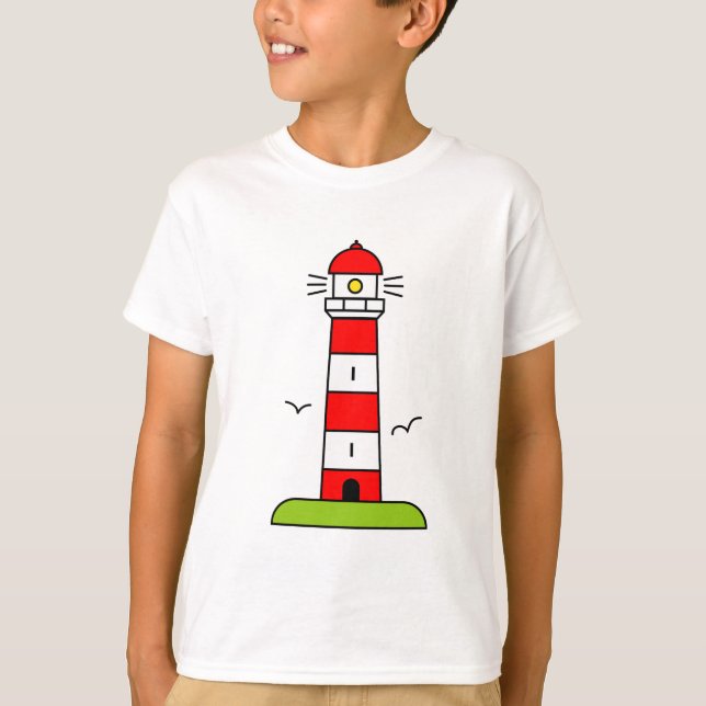 Camiseta de faro para niños | Temática náutica (Anverso)