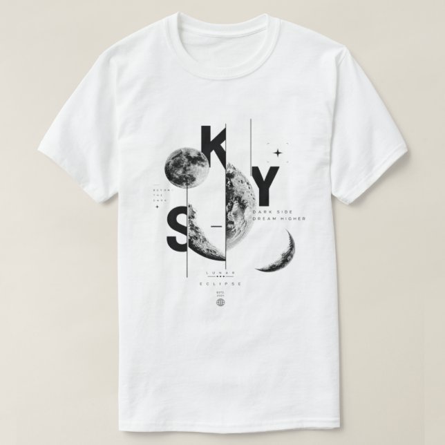 Camiseta de fase lunar del cielo (Diseño del anverso)
