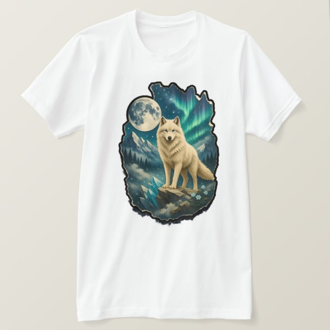 Camiseta de fauna y flora de la Aurora Boreal  (Anverso del diseño)