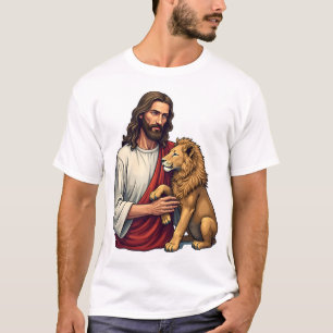Camiseta De Fe Con Grabado De Jesús Cordero Y León