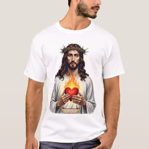 Camiseta de fe con grabado vintage de Jesús del Sa