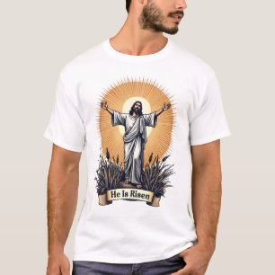 Camiseta de fe con grabado vintage de la resurrecc